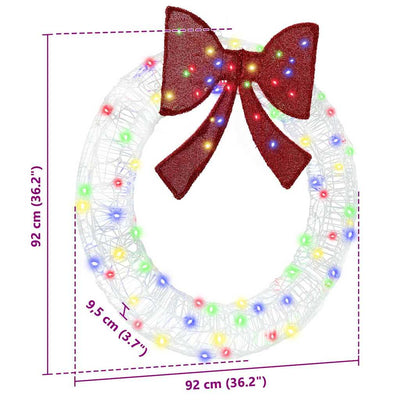 Monivärinen seppele led -nauhavalot Kanjou 90cm (akryyli)