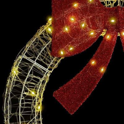 Lämmin valkoinen seppele led -nauhavalot Selman 120cm (akryyli)