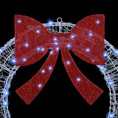 Kylmä valkoinen seppele led -nauhavalot Bjorn 120cm (akryyli)