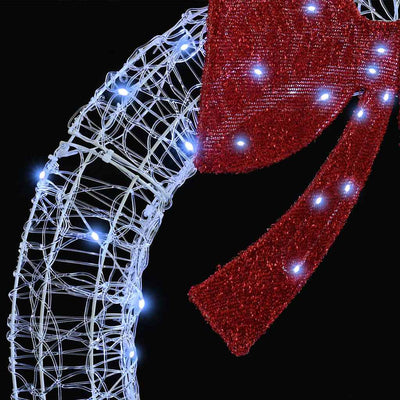 Kylmä valkoinen seppele led -nauhavalot Bjorn 120cm (akryyli)