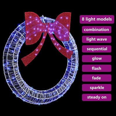 Sininen seppele led -nauhavalot Ardeleana 120cm (akryyli)