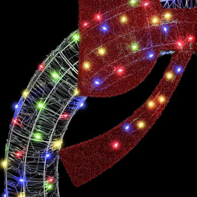 Monivärinen seppele led -nauhavalot Evalyn 120cm (akryyli)