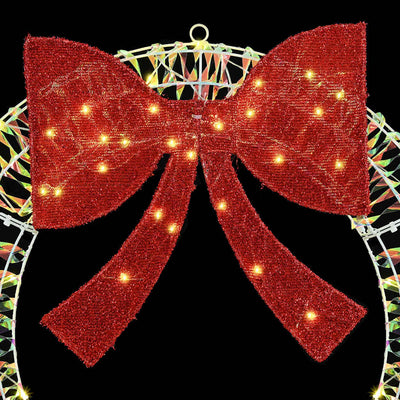 Lämmin valkoinen seppele Justica 90cm (80 led-valoilla pet)