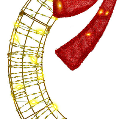 Lämmin valkoinen seppele 60 led-valoilla Iamandachi 75cm (pet)