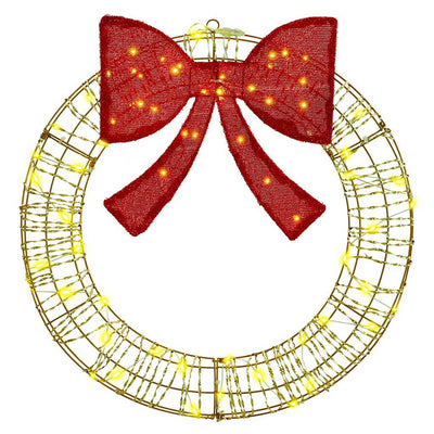 Lämmin valkoinen seppele 60 led-valoilla Iamandachi 75cm (pet)