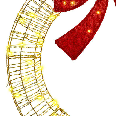 Lämmin valkoinen seppele led-valoilla Treistar 90cm (pet)