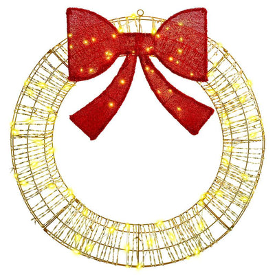 Lämmin valkoinen seppele led-valoilla Treistar 90cm (pet)