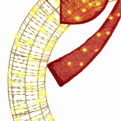 Lämmin valkoinen seppele 150 led-valoilla Eancu 120cm (pet)