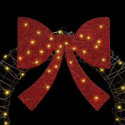 Lämmin valkoinen seppele 60 led-valoilla Ciulei 75cm (rottinki)