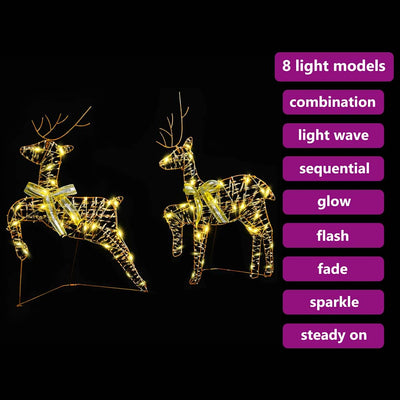 Lämpimän valkoinen led-joulupeurat Ardas 44x18x65.5cm (2 pcs pet)