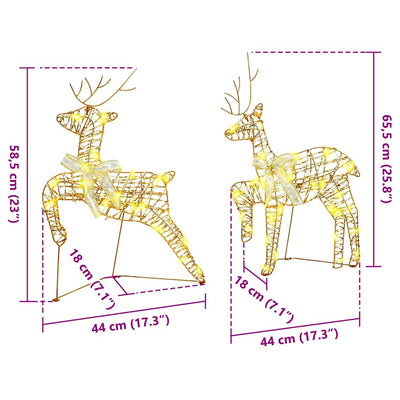 Lämpimän valkoinen led-joulupeurat Ardas 44x18x65.5cm (2 pcs pet)