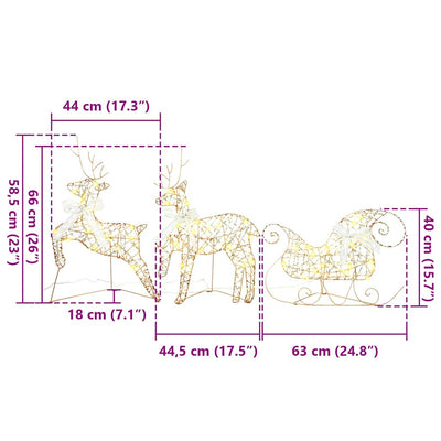 Lämpimän valkoinen led-joulupeurat Fotiniea 60 LED-valoilla (3 kpl pet)