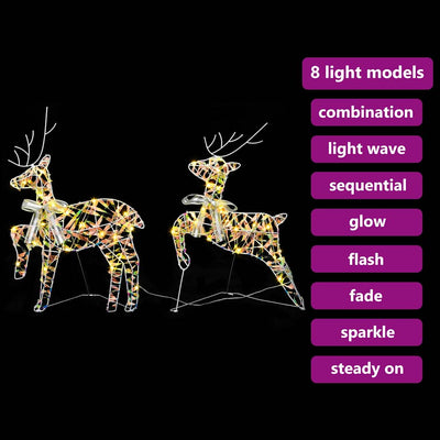 Lämpimän valkoinen led-joulupeurat Ingritte 44x18x65.5cm (2 pcs pet)