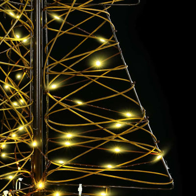 Lämpimän valkoinen joulukuusi Jurj 120cm (100 led-valoilla rottinki)