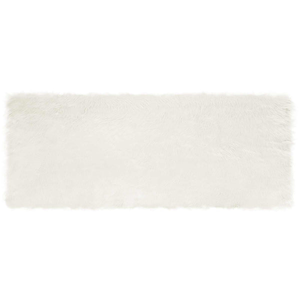 Tekonahkainen lampaantalja-matto TAFALLA valkoinen 80 x 200 cm