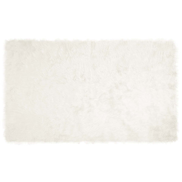 Tekonahkainen lampaantalja-matto TAFALLA valkoinen 100 x 200 cm