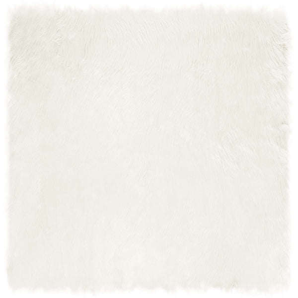 Tekonahkainen lampaantalja-matto TAFALLA valkoinen 200 x 200 cm