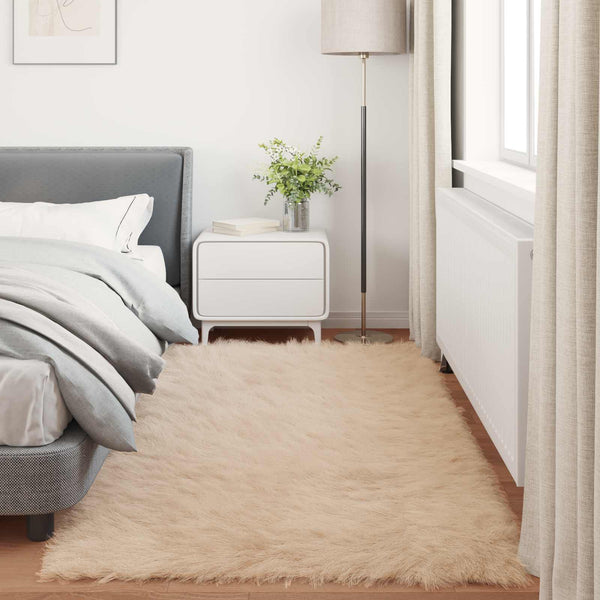 Tekonahkainen lampaantalja-matto TAFALLA Beige 80 x 200 cm