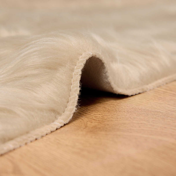 Tekonahkainen lampaantalja-matto TAFALLA Beige 100 x 200 cm