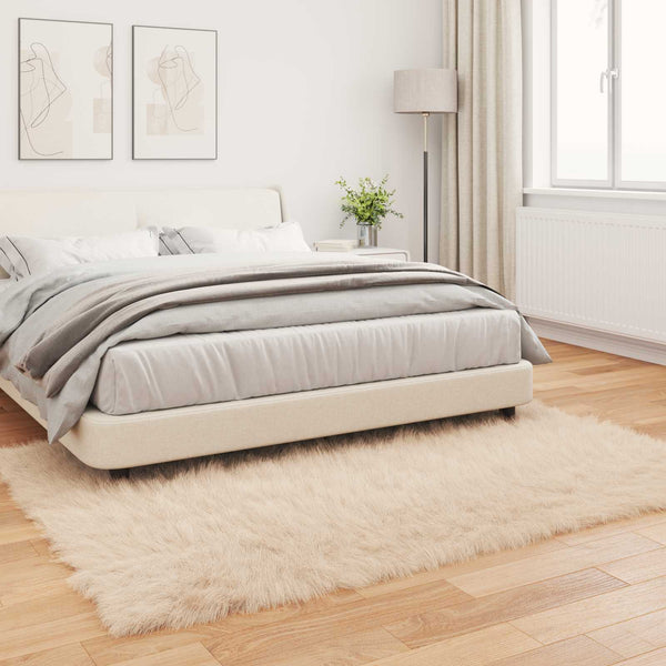Tekonahkainen lampaantalja-matto TAFALLA Beige 120 x 170 cm