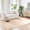 Tekonahkainen lampaantalja-matto TAFALLA Beige 200 x 200 cm