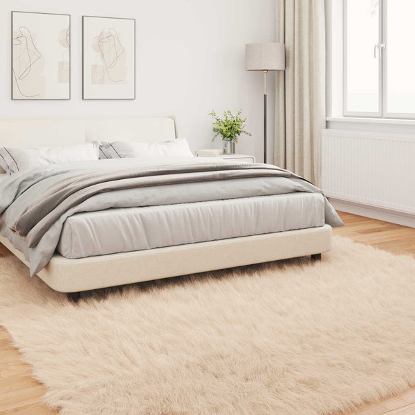 Tekonahkainen lampaantalja-matto TAFALLA Beige 240 x 240 cm