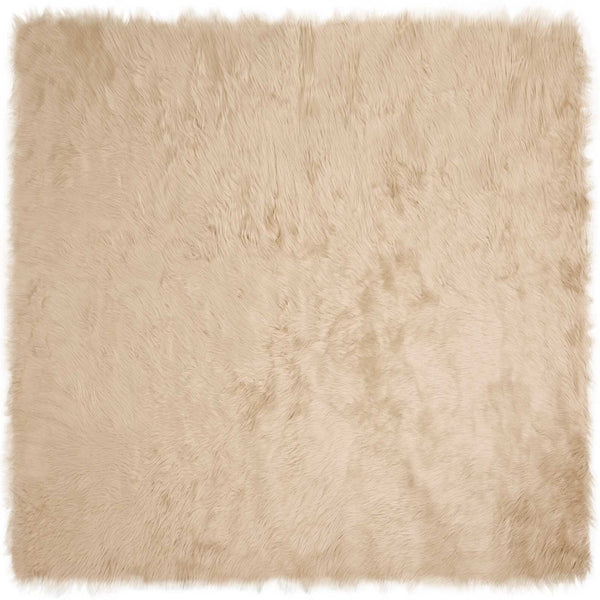 Tekonahkainen lampaantalja-matto TAFALLA Beige 240 x 240 cm
