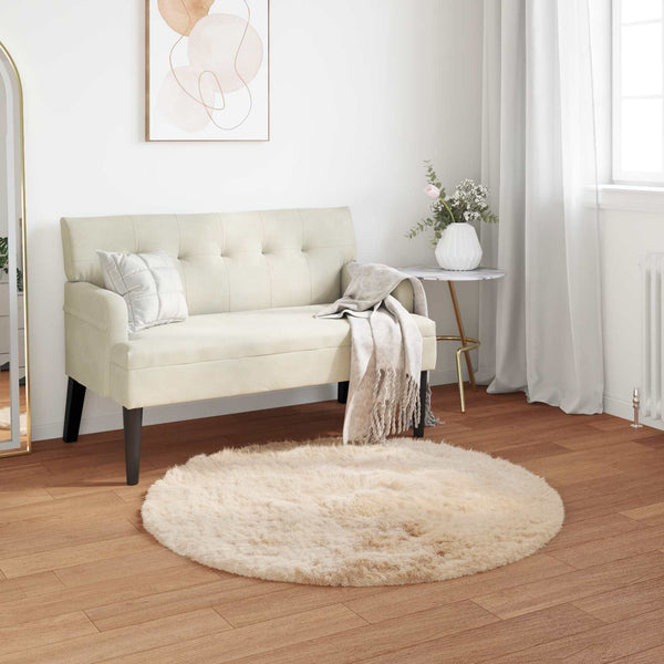 Tekonahkainen lampaantalja-matto TAFALLA Beige Ø 100 cm