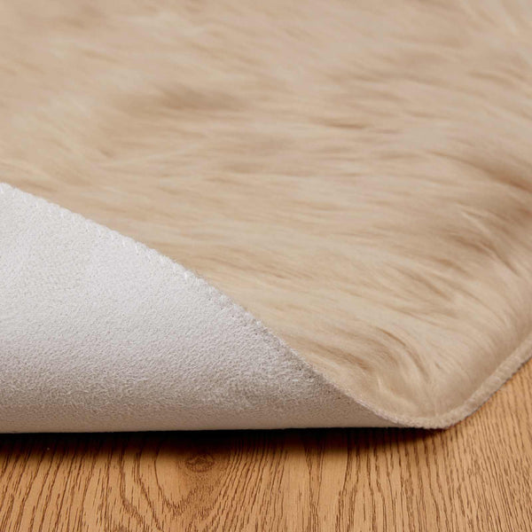 Tekonahkainen lampaantalja-matto TAFALLA Beige Ø 120 cm