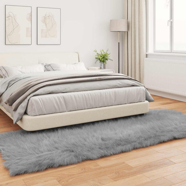 Tekonahkainen lampaantalja-matto TAFALLA Harmaa 80 x 250 cm