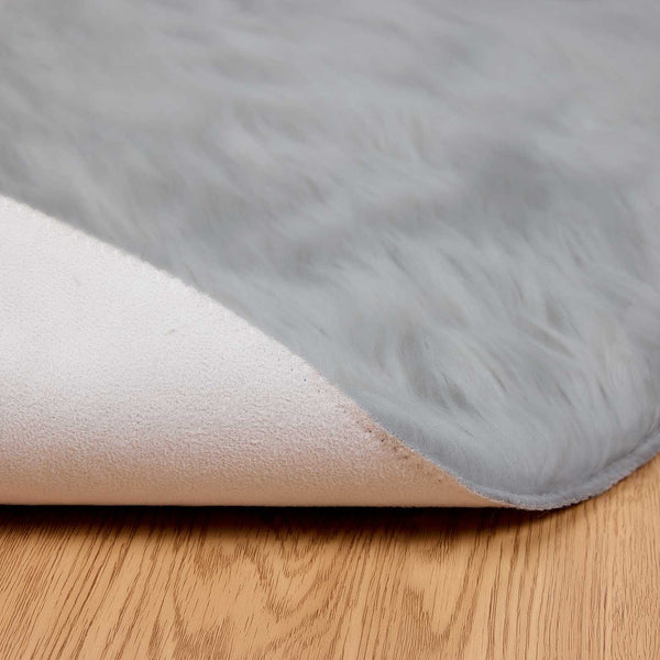 Tekonahkainen lampaantalja-matto TAFALLA Harmaa Ø 80 cm