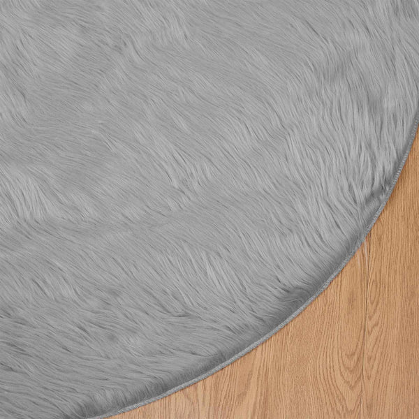 Tekonahkainen lampaantalja-matto TAFALLA Harmaa Ø 160 cm