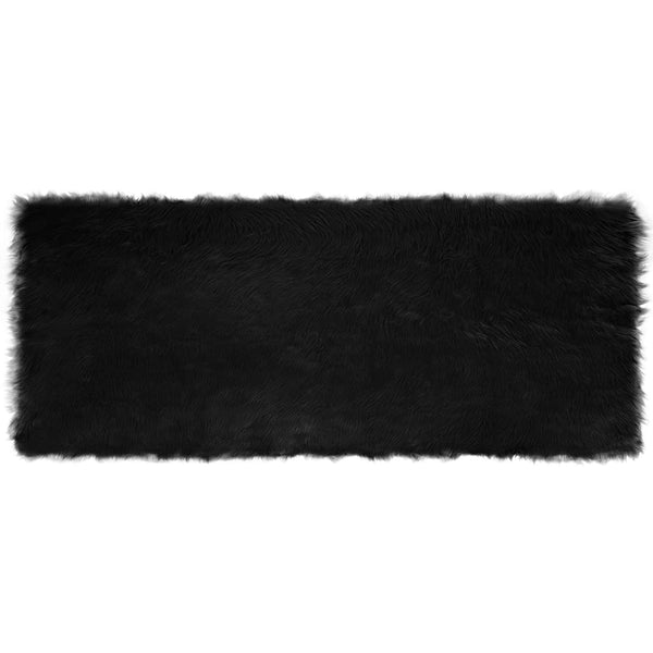 Tekonahkainen lampaantalja-matto TAFALLA Musta 80 x 200 cm