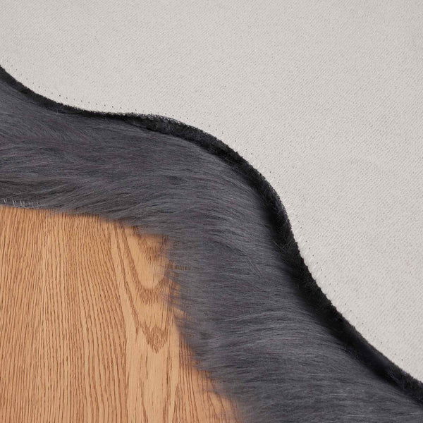 Tekonahkainen lampaantalja-matto TAFALLA Antrasiitti Polyesteri