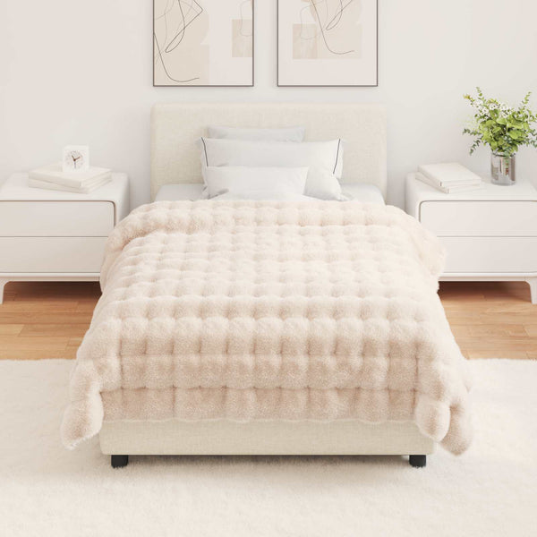 Tekoturkki Jäniksen Peitto Beige 130 x 150 cm Polyesteri