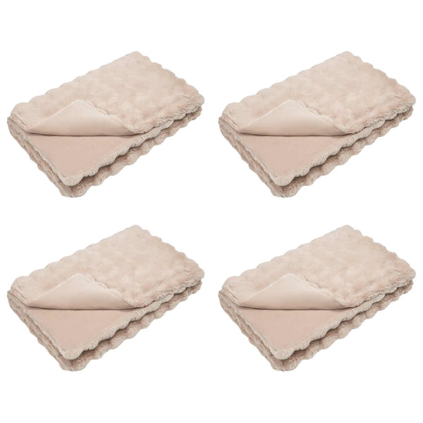 Tekoturkki Jäniksen Peitto 4 pcs Beige 130 x 150 cm Polyesteri