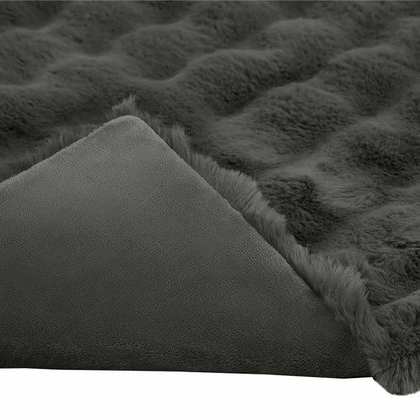 Tekoturkki Jäniksen Peitto Tumma harmaa 130 x 150 cm Polyesteri