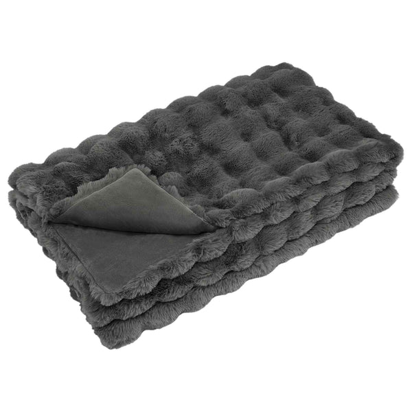 Tekoturkki Jäniksen Peitto Tumma harmaa 130 x 150 cm Polyesteri
