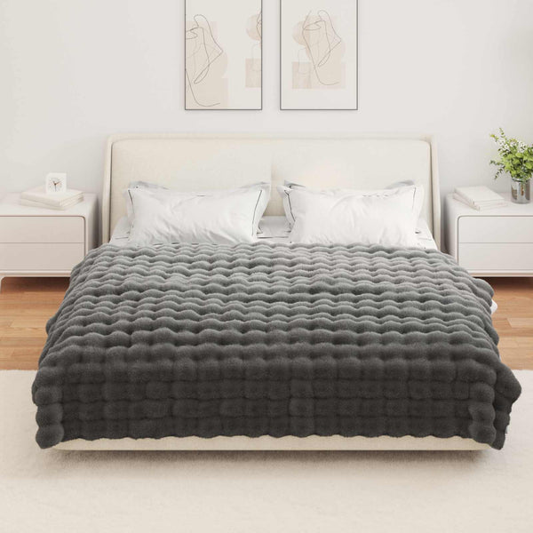 Tekoturkki Jäniksen Peitto Tumma harmaa 150 x 220 cm Polyesteri