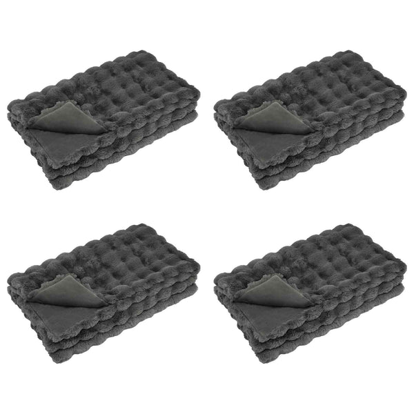 Tekoturkki Jäniksen Peitto 4 pcs Tumma harmaa 150 x 220 cm