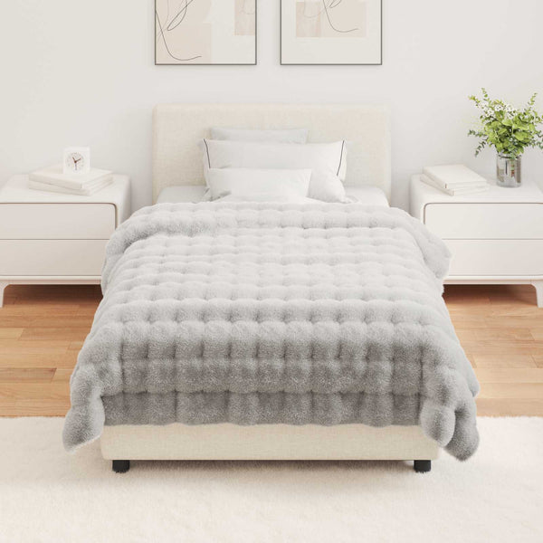 Tekoturkki Jäniksen Peitto Harmaa 130 x 150 cm Polyesteri