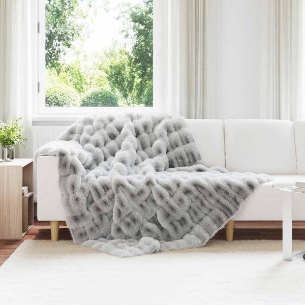 Tekoturkki Jäniksen Peitto Harmaa 150 x 220 cm Polyesteri