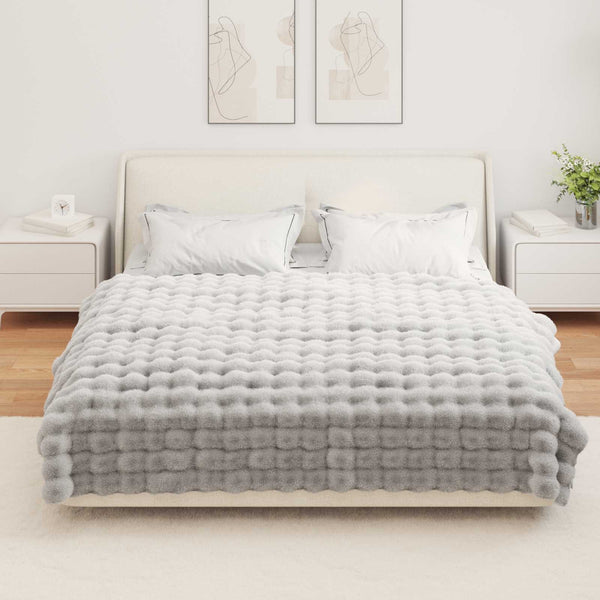 Tekoturkki Jäniksen Peitto Harmaa 150 x 220 cm Polyesteri