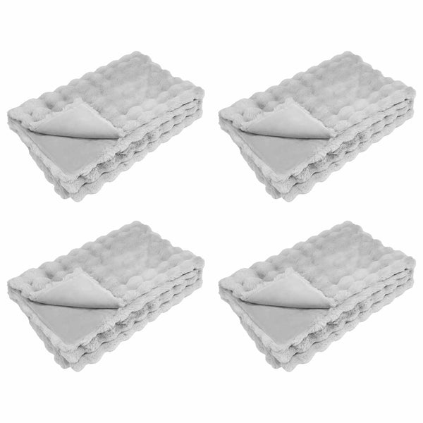 Tekoturkki Jäniksen Peitto 4 pcs Harmaa 240 x 270 cm Polyesteri