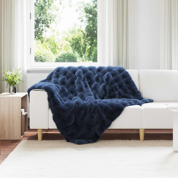 Tekoturkki Jäniksen Peitto Merensininen 130 x 150 cm Polyesteri