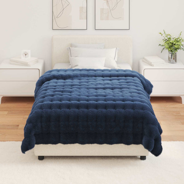 Tekoturkki Jäniksen Peitto Merensininen 130 x 150 cm Polyesteri