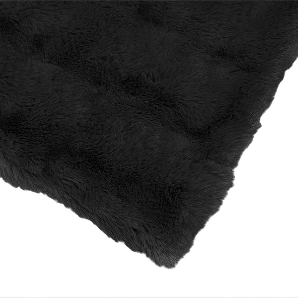 Tekoturkki Jäniksen Peitto 4 pcs Musta 130 x 150 cm Polyesteri