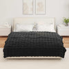 Tekoturkki Jäniksen Peitto 4 pcs Musta 150 x 220 cm Polyesteri