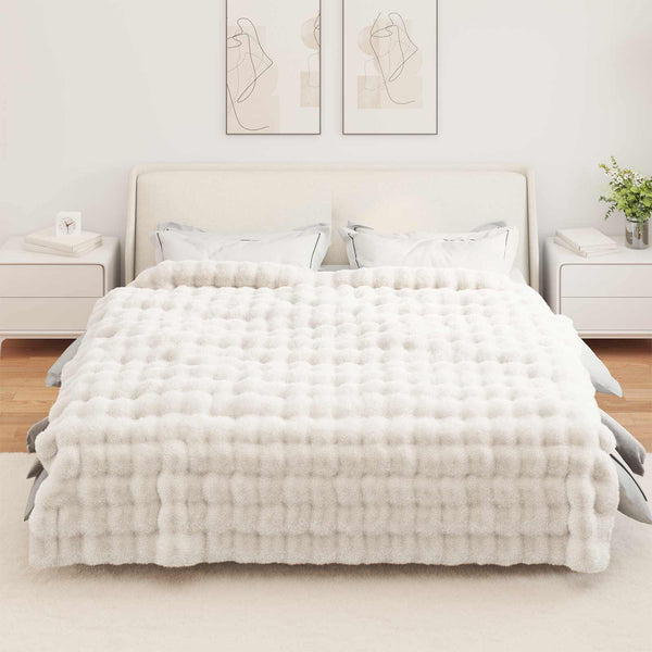 Tekoturkki Jäniksen Peitto 4 pcs Valkoinen 220 x 240 cm