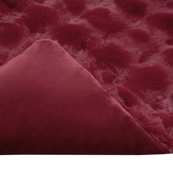 Tekoturkki Jäniksen Peitto Bordeaux punainen 150 x 220 cm